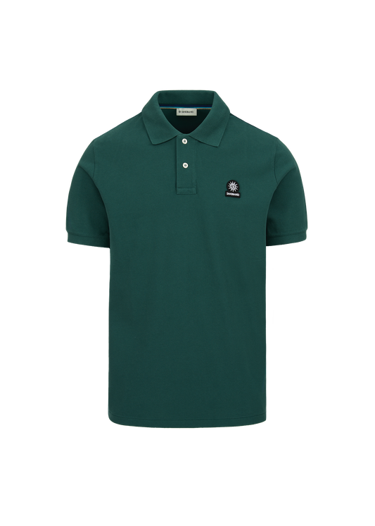 Sandbanks Badge Logo Pique Polo Shirt - Emerald Green