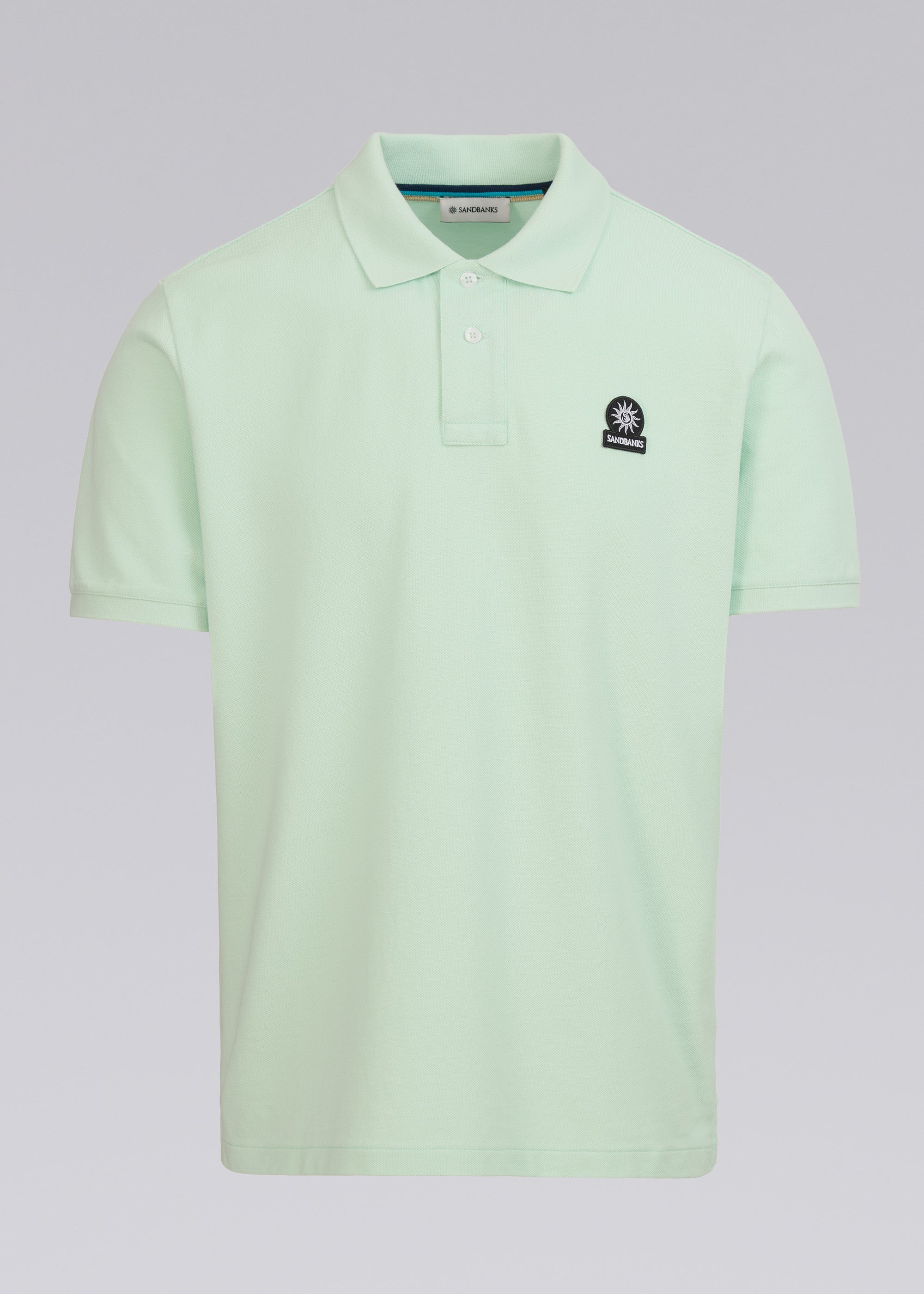 Sandbanks Badge Logo Pique Polo Shirt - Mint - Sandbanks