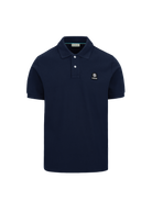 Sandbanks Embroidered Collar Pique Polo Shirt - Navy