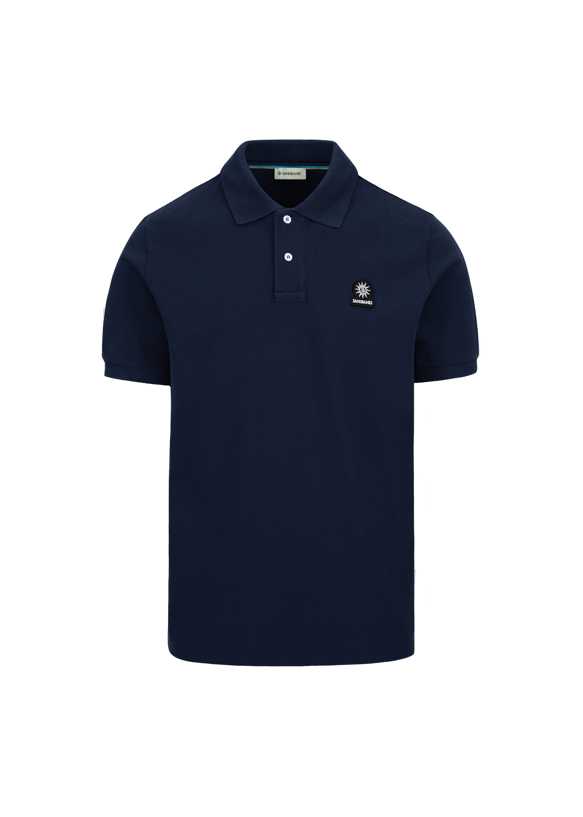 Sandbanks Embroidered Collar Pique Polo Shirt - Navy