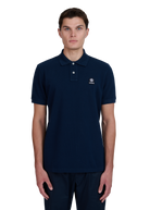 Sandbanks Badge Logo Pique Polo Shirt- Navy - Sandbanks