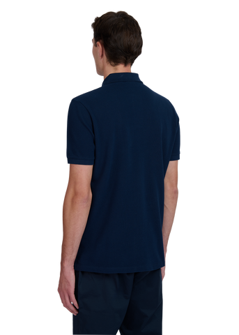 Sandbanks Badge Logo Pique Polo Shirt- Navy - Sandbanks