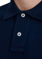 Sandbanks Embroidered Collar Pique Polo Shirt - Navy