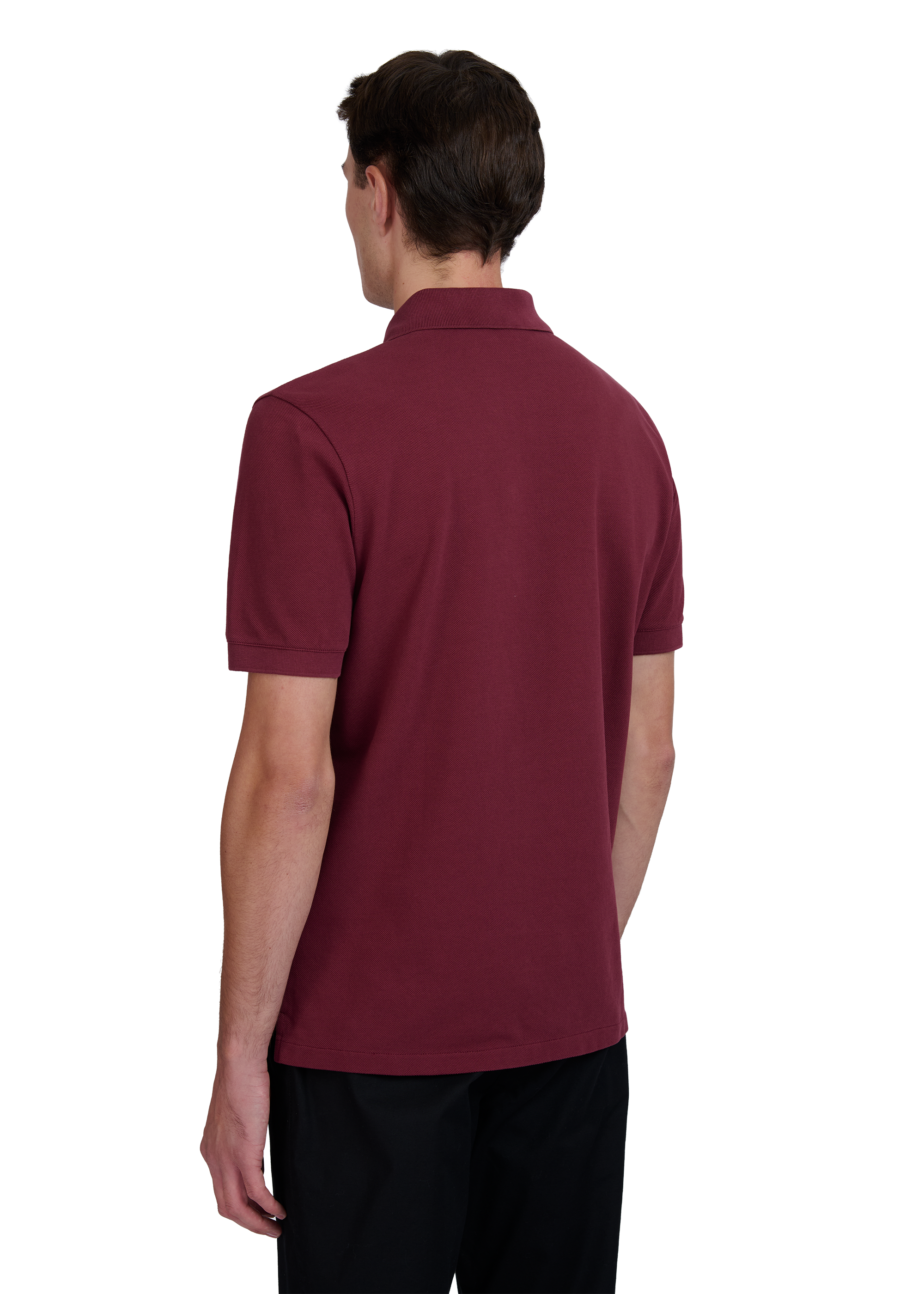Model wearing Sandbanks Badge Logo Pique Polo Shirt - Port