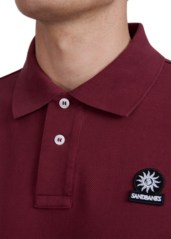 Sandbanks Badge Logo Pique Polo Shirt - Port