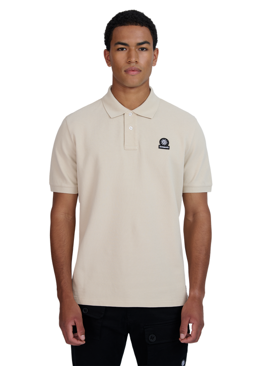 Sandbanks Badge Logo Pique Polo Shirt - Stone