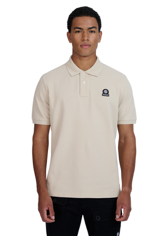 Sandbanks Badge Logo Pique Polo Shirt - Stone