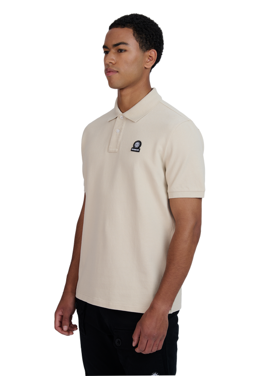 Sandbanks Badge Logo Pique Polo Shirt - Stone