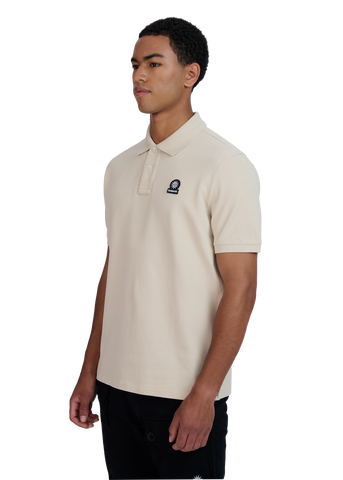 Sandbanks Badge Logo Pique Polo Shirt - Stone