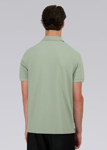Sandbanks Badge Logo Pique Polo Shirt - Sage