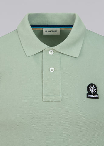 Sandbanks Badge Logo Pique Polo Shirt - Sage