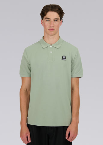 Sandbanks Badge Logo Pique Polo Shirt - Sage