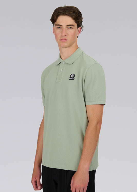 Sandbanks Badge Logo Pique Polo Shirt - Sage