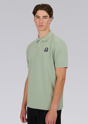 Sandbanks Badge Logo Pique Polo Shirt - Sage