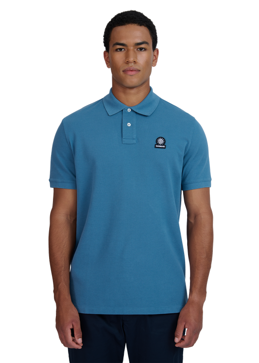 Sandbanks Badge Logo Pique Polo Shirt - Teal