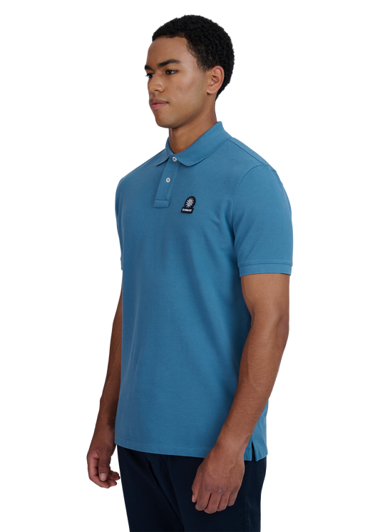 Sandbanks Badge Logo Pique Polo Shirt - Teal