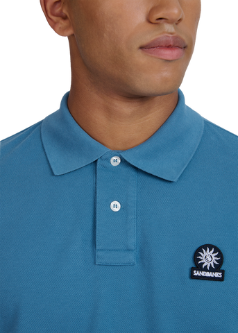 Sandbanks Badge Logo Pique Polo Shirt - Teal
