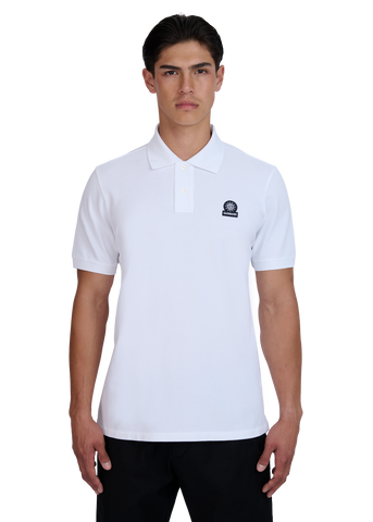 Sandbanks Badge Logo Pique Polo Shirt - White - Sandbanks