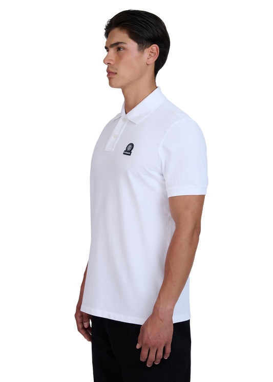 Sandbanks Badge Logo Pique Polo Shirt - White