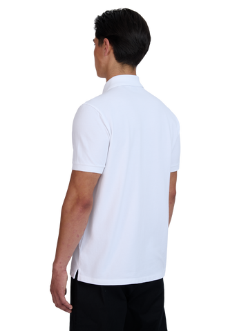 Sandbanks Badge Logo Pique Polo Shirt - White - Sandbanks