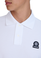Sandbanks Badge Logo Pique Polo Shirt - White - Sandbanks