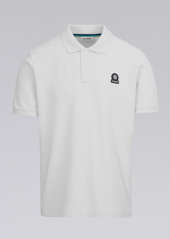 Sandbanks Badge Logo Pique Polo Shirt - White
