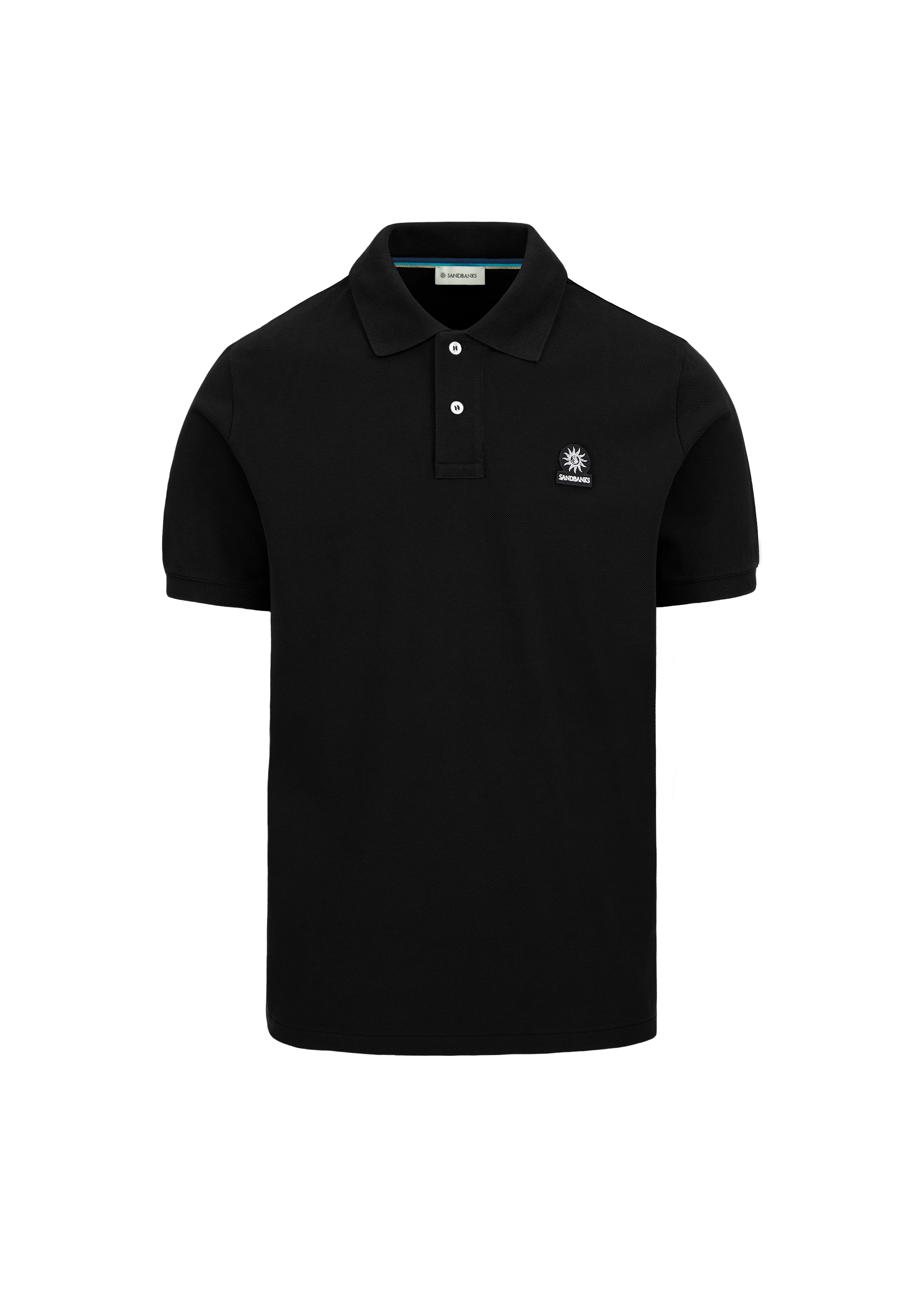 Sandbanks Badge Logo Pique Polo Shirt - Black - Sandbanks