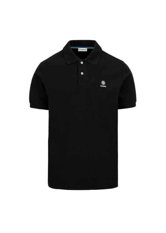 Sandbanks Badge Logo Pique Polo Shirt - Black
