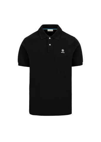 Sandbanks Badge Logo Pique Polo Shirt - Black - Sandbanks