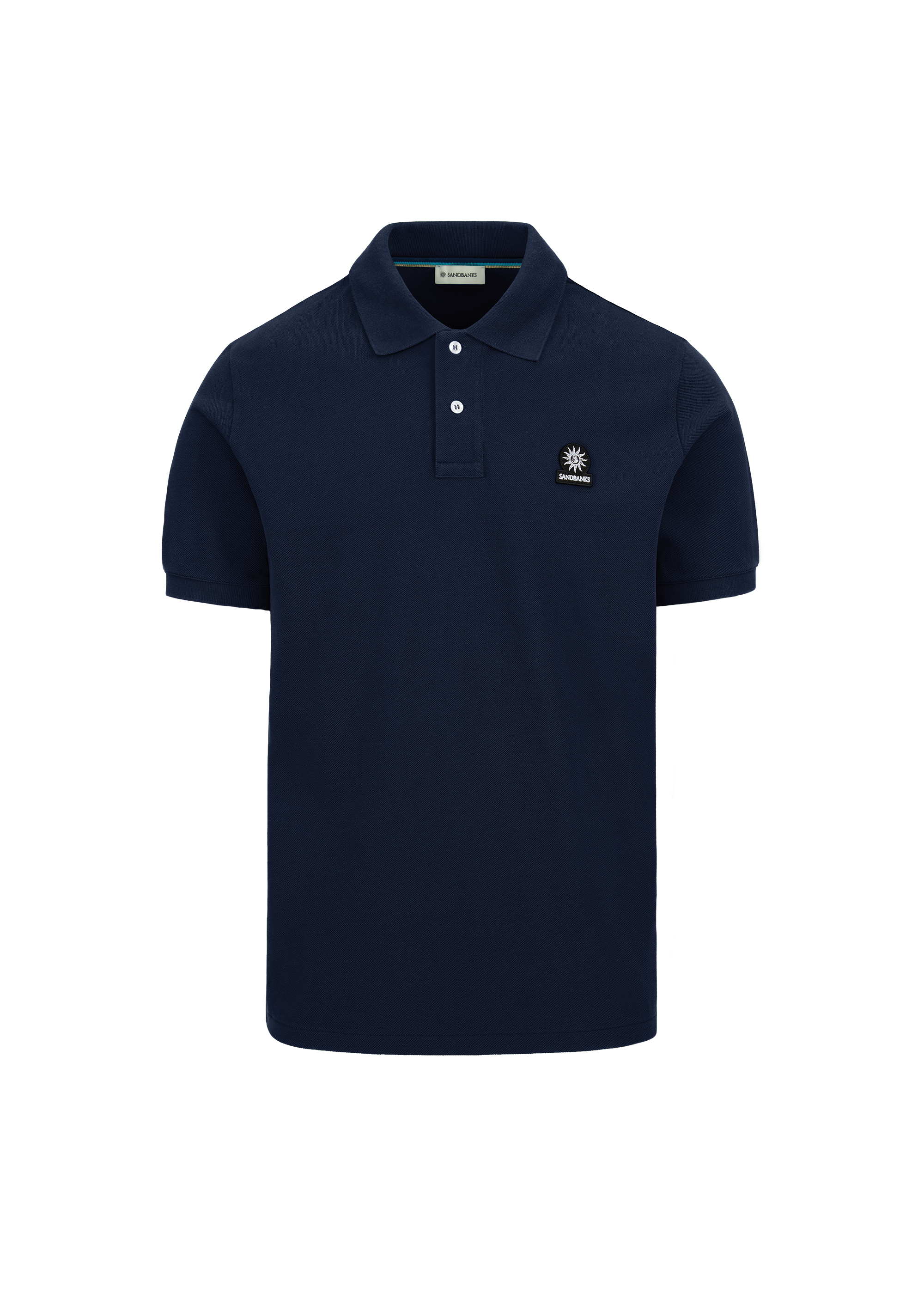 Sandbanks Badge Logo Pique Polo Shirt- Navy - Sandbanks