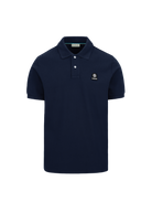 Sandbanks Badge Logo Pique Polo Shirt- Navy - Sandbanks