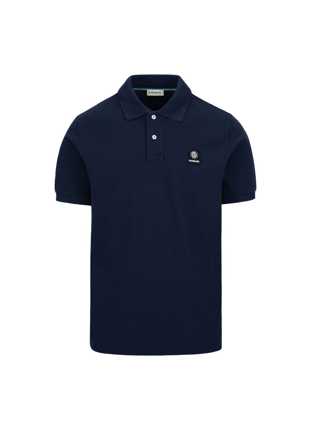 Sandbanks Badge Logo Pique Polo Shirt- Navy - Sandbanks