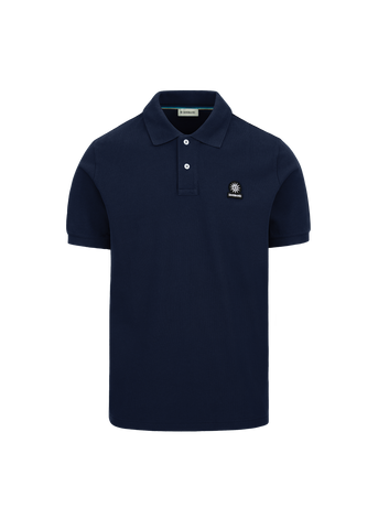 Sandbanks Badge Logo Pique Polo Shirt- Navy - Sandbanks