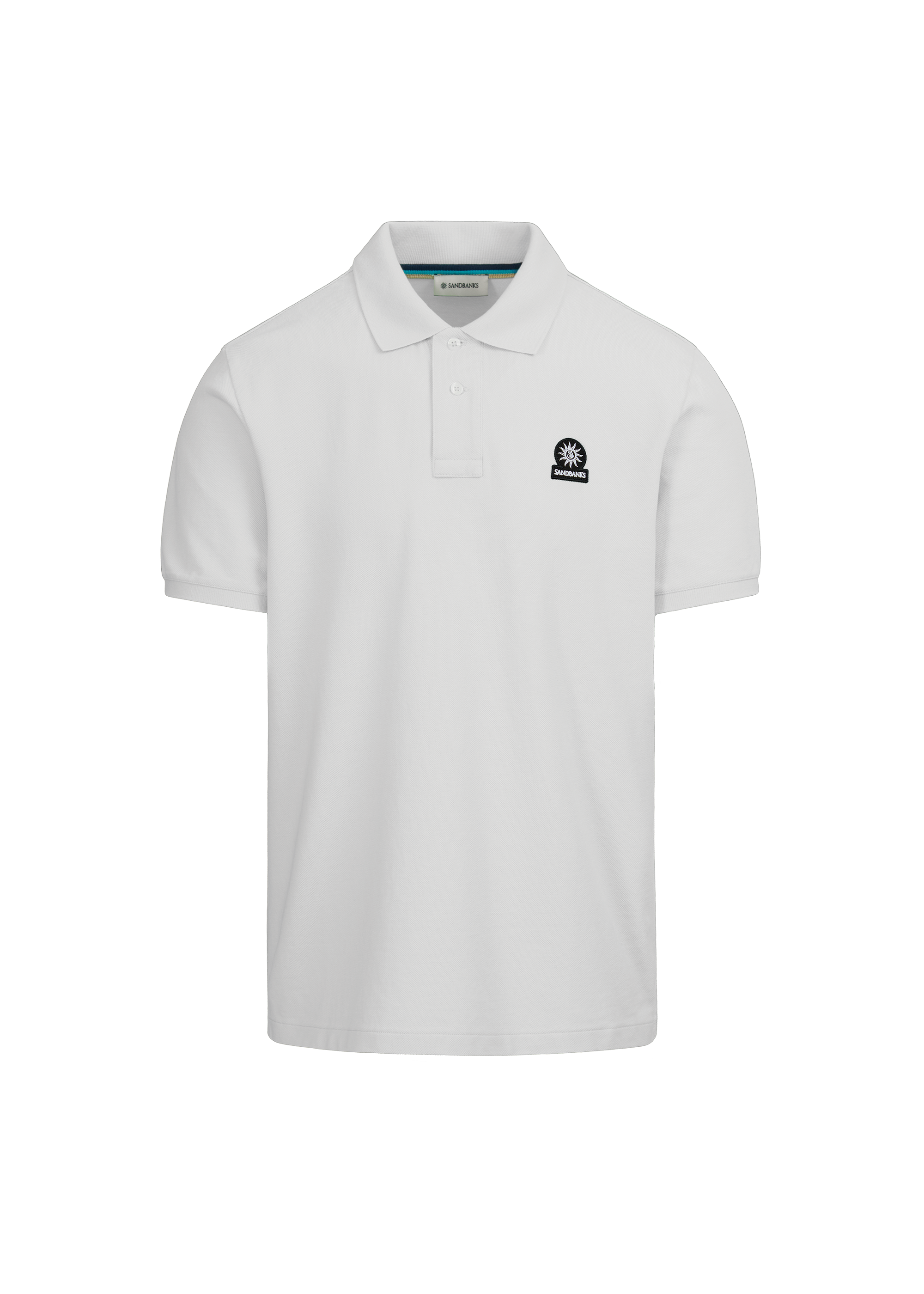 Sandbanks Badge Logo Pique Polo Shirt - White - Sandbanks