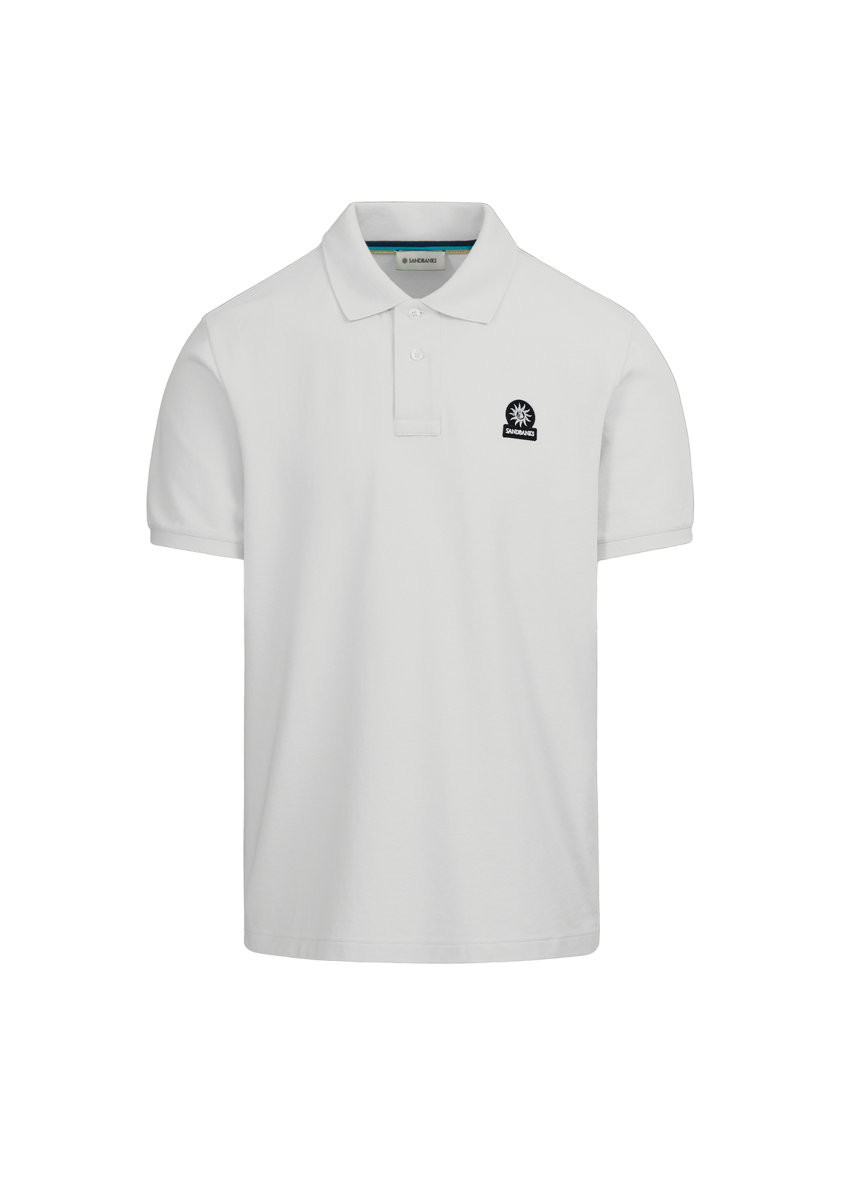 Sandbanks Badge Logo Pique Polo Shirt - White - Sandbanks