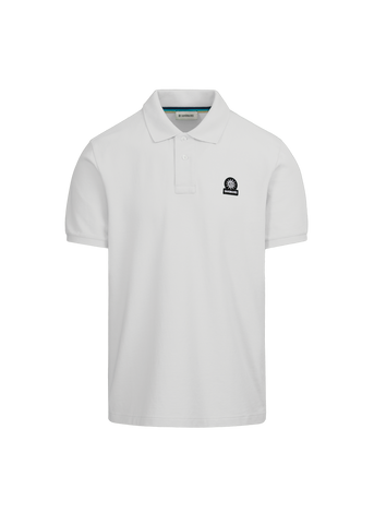 Sandbanks Badge Logo Pique Polo Shirt - White - Sandbanks