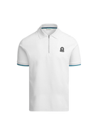 Sandbanks Badge Logo Zip Polo Shirt - White