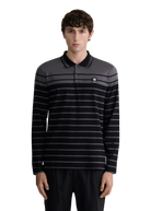 Engineered Stripe Polo Shirt - Black/Anthracite