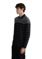 Engineered Stripe Polo Shirt - Black/Anthracite