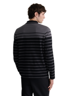 Engineered Stripe Polo Shirt - Black/Anthracite