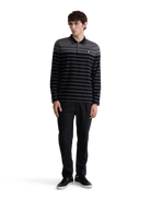 Engineered Stripe Polo Shirt - Black/Anthracite