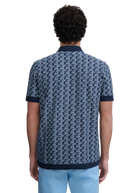 Sandbanks Jacquard Full Button Polo Shirt - Navy
