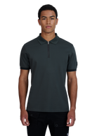 Sandbanks Silicone Zip Polo Shirt - Anthracite on model