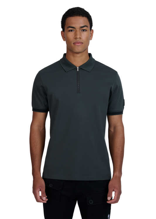 Sandbanks Silicone Zip Polo Shirt - Anthracite