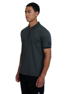 Sandbanks Silicone Zip Polo Shirt - Anthracite on model