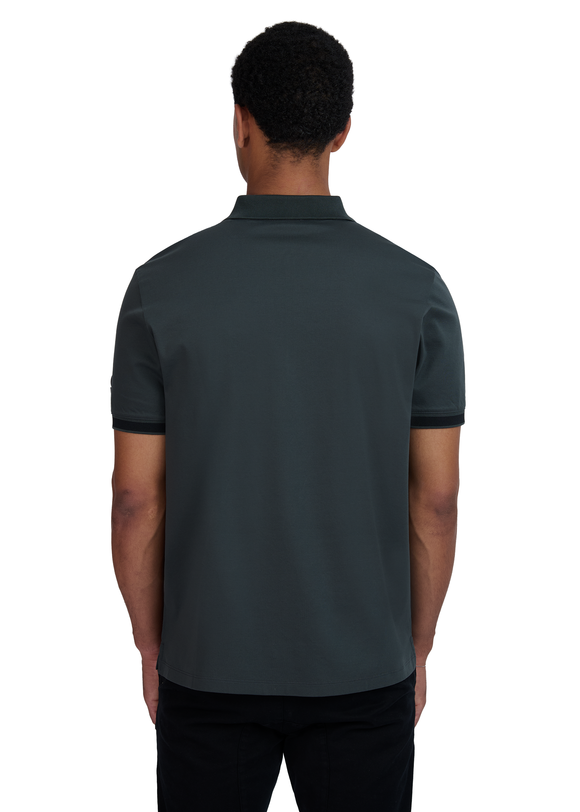 Sandbanks Silicone Zip Polo Shirt - Anthracite on model