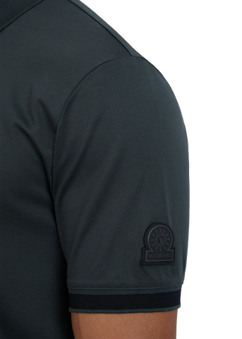 Sandbanks Silicone Zip Polo Shirt - Anthracite on model