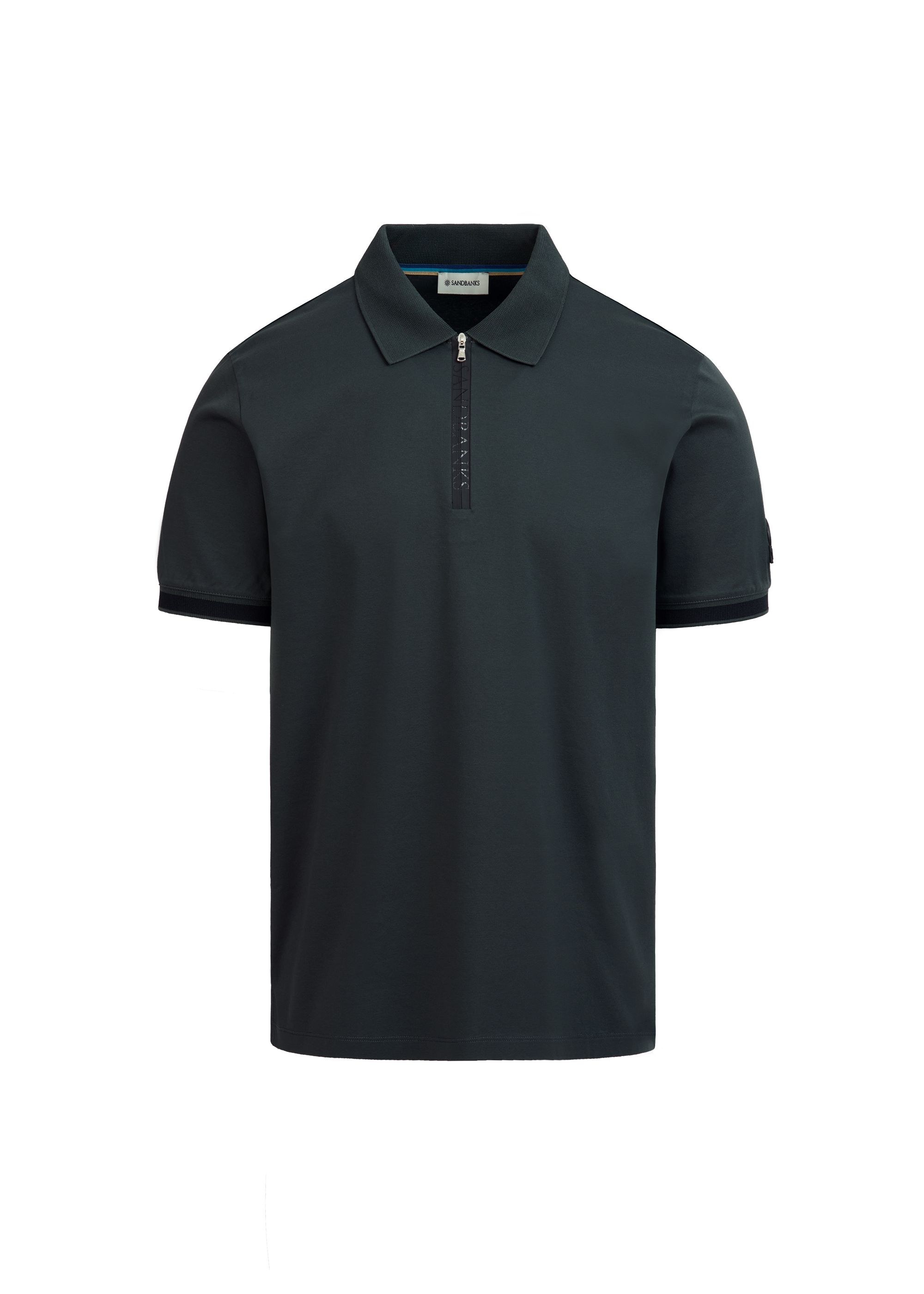 Sandbanks Silicone Zip Polo Shirt - Anthracite 