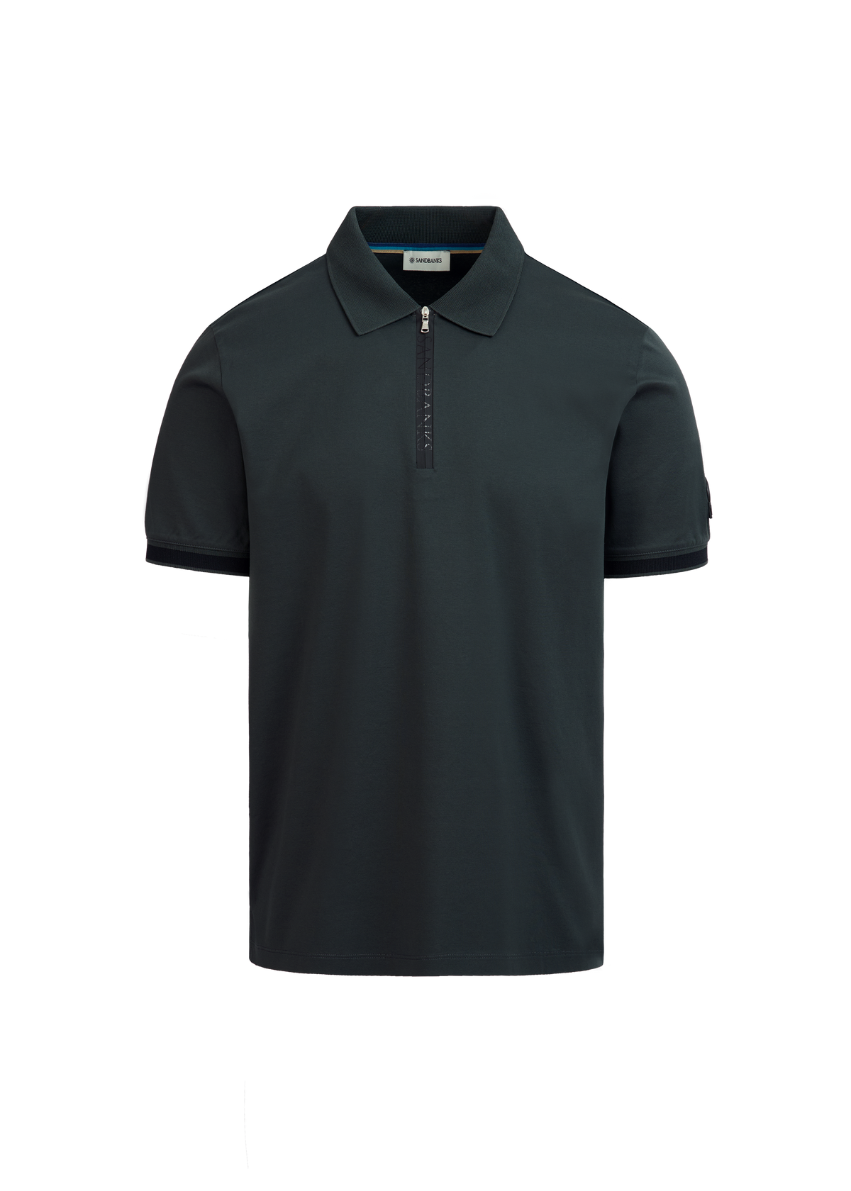 Sandbanks Silicone Zip Polo Shirt - Anthracite 