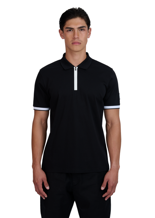Sandbanks Silicone Zip Polo Shirt - Black